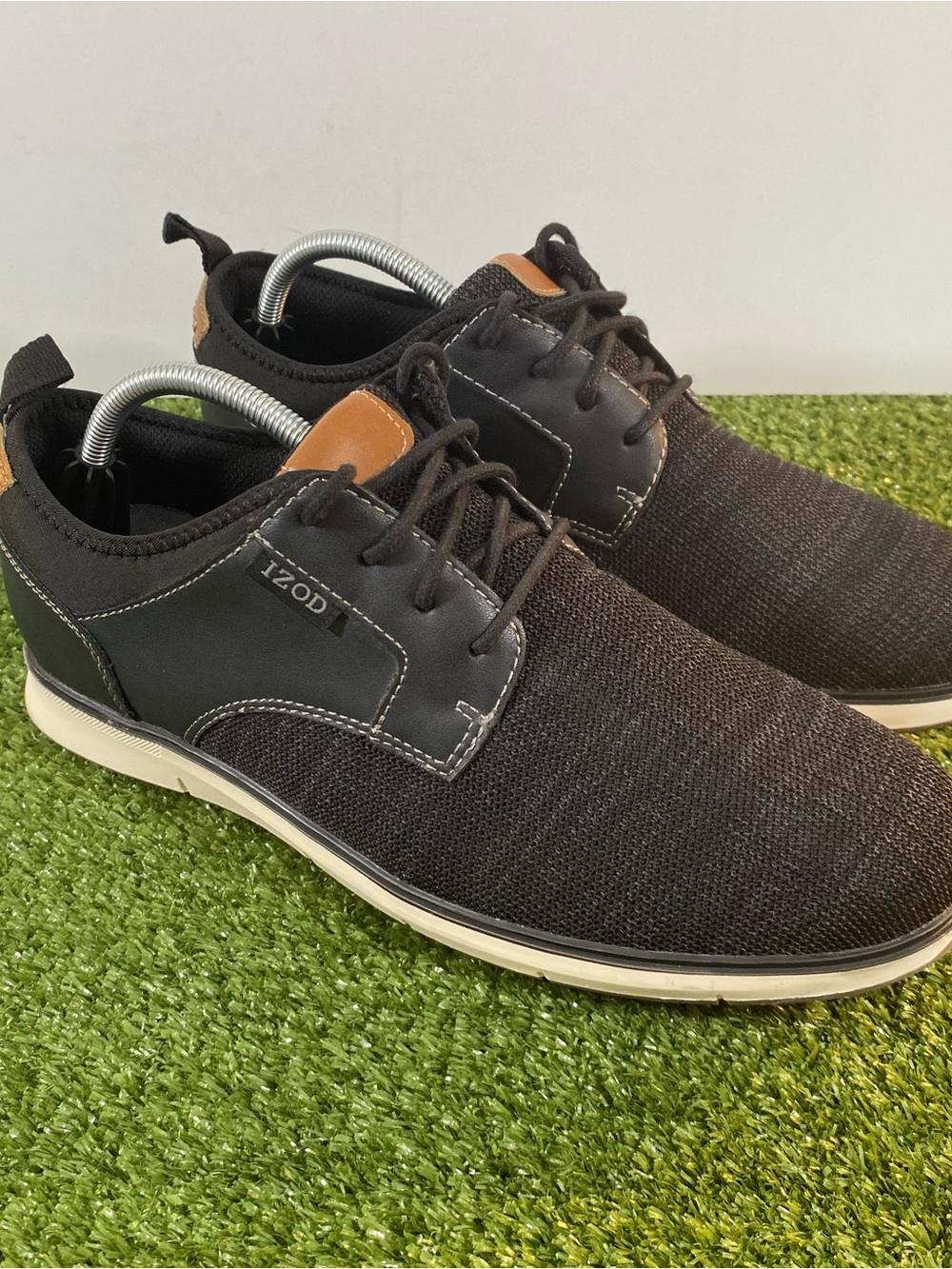 IZOD Drift Oxford Casual Shoes Men's SZ 10.5 Memory Foam Sneakers Black 1624751
